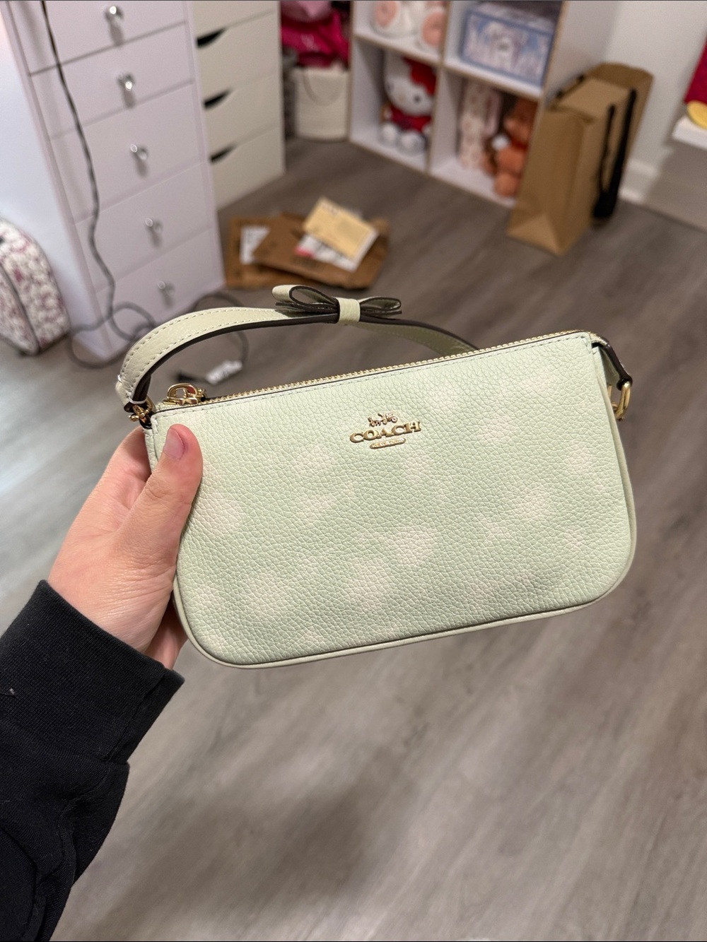Coach Mint Green floral print Nolita 19